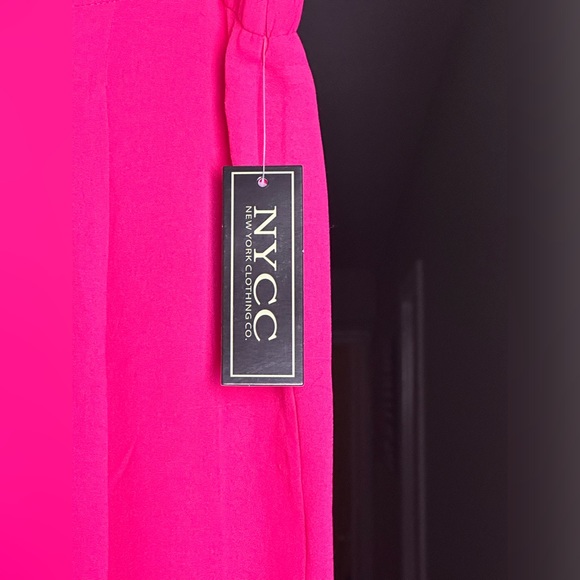 New York Clothing Company NYCC Pleated Wide Leg Fuchsia Pants Size 12 NWT - Picture 3 of 4